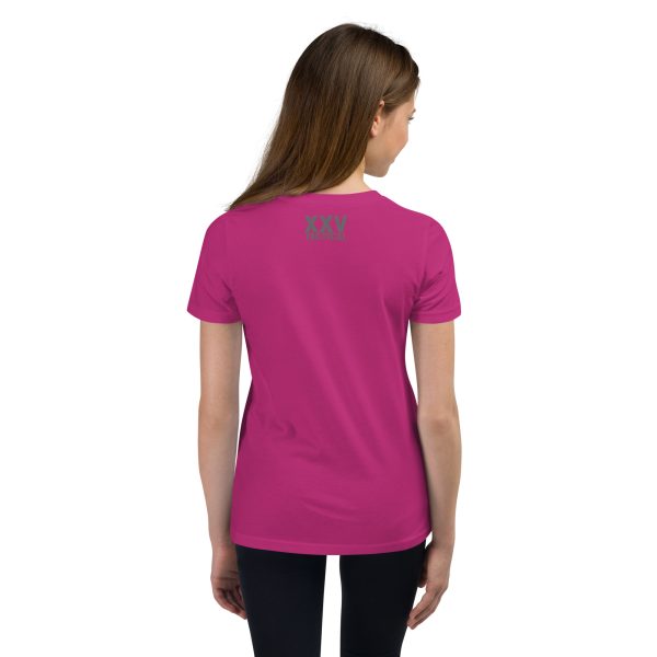 The back view of a youth wearing a Youth American Flag T-Shirt.