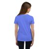 The back view of a girl wearing a Youth Love, Waves & Mermaids T-Shirt with green lettering, exuding youthful vibes.