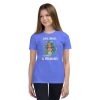 A girl wearing a Youth Love, Waves & Mermaids T-Shirt, displaying her love for these mythical creatures.