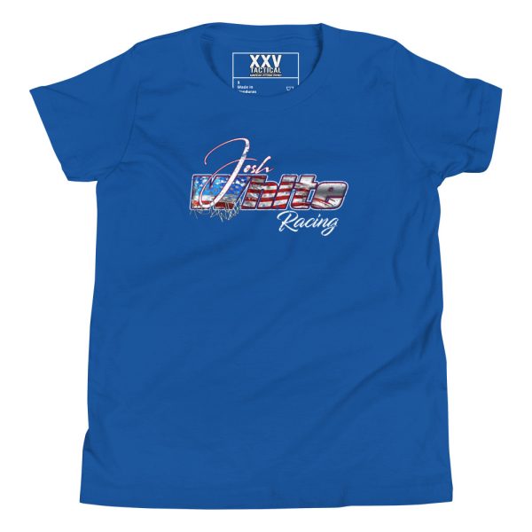 A Kid's Josh White Racing Tee with the words "Just Racing" on it.